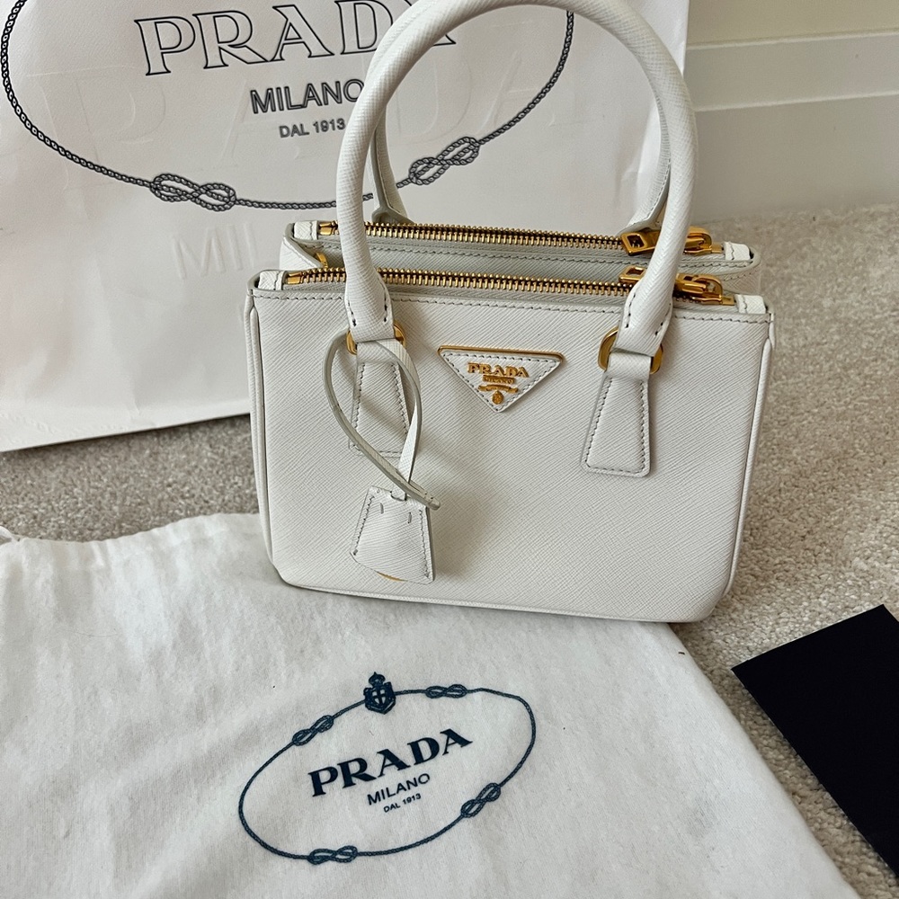Prada white handbag- Saffiano Lux Bianco